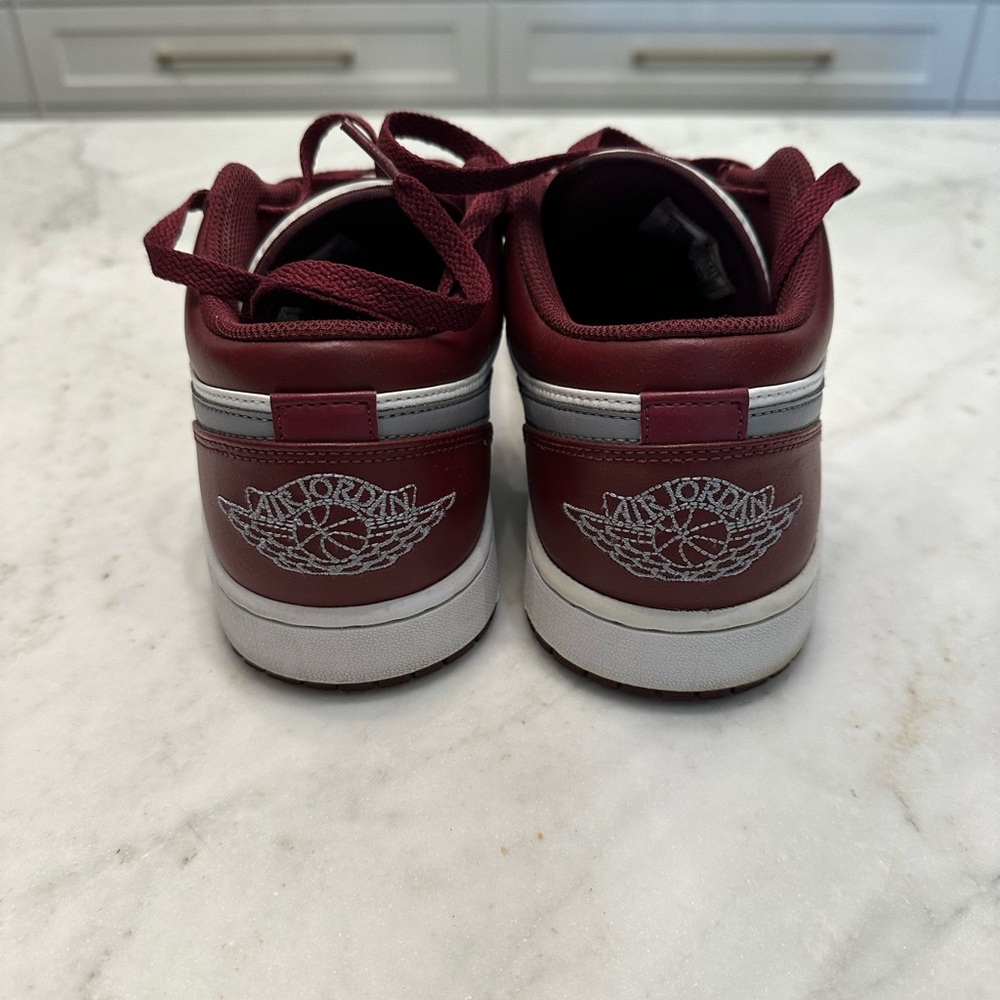 Jordan Low Top Sneakers White and Burgundy